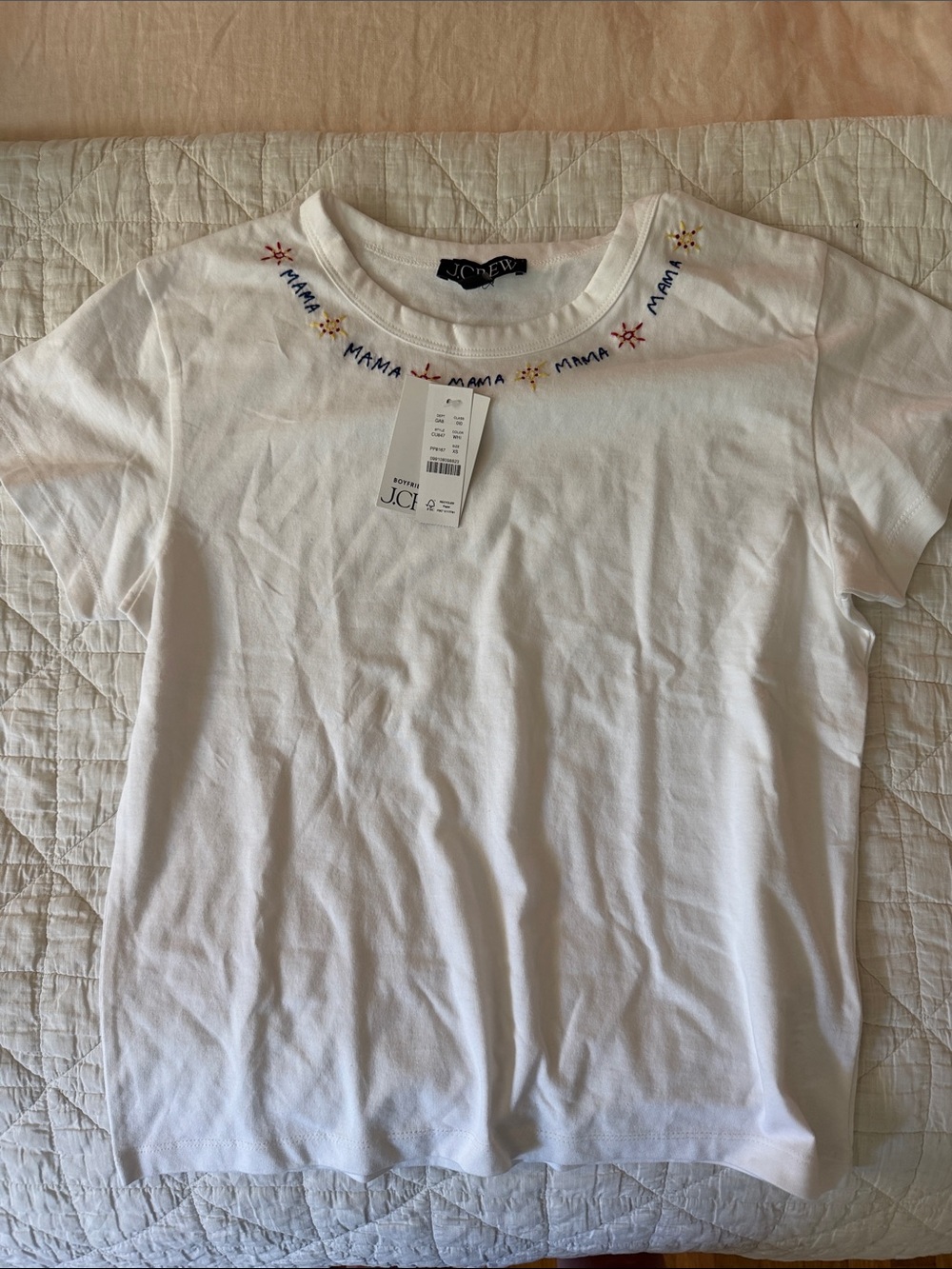 JCrew Embroidered Mama tshirt NWT